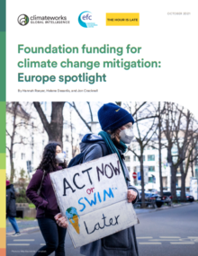 Foundation funding for climate change mitigation: Europe spotlight cover